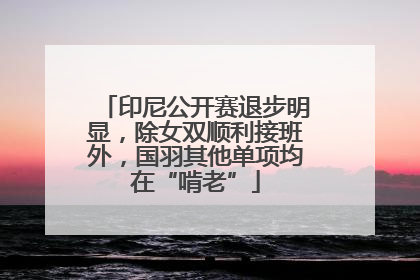 印尼公开赛退步明显，除女双顺利接班外，国羽其他单项均在“啃老”