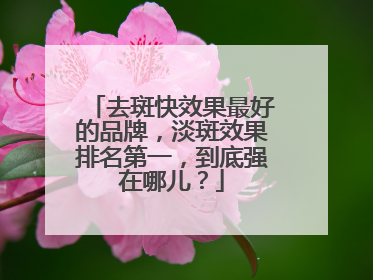去斑快效果最好的品牌，淡斑效果排名第一，到底强在哪儿？