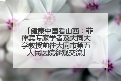 健康中国看山西：菲律宾专家学者及大同大学教授前往大同市第五人民医院参观交流