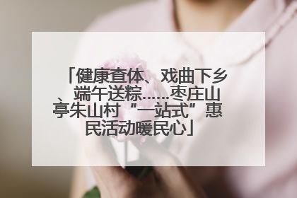 健康查体、戏曲下乡、端午送粽……枣庄山亭朱山村“一站式”惠民活动暖民心