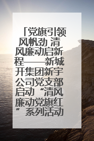 党旗引领风帆劲 清风廉动启新程——新城开集团新宇公司党支部启动“清风廉动党旗红”系列活动