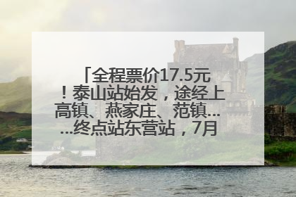 全程票价17.5元！泰山站始发，途经上高镇、燕家庄、范镇……终点站东营站，7月1日开通！