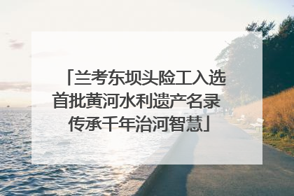 兰考东坝头险工入选首批黄河水利遗产名录 传承千年治河智慧