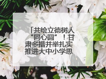 共绘立德树人“同心圆”！甘肃多措并举扎实推进大中小学思政课一体化→