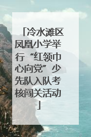 冷水滩区凤凰小学举行“红领巾心向党”少先队入队考核闯关活动