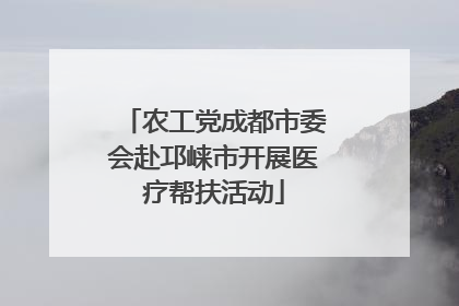 农工党成都市委会赴邛崃市开展医疗帮扶活动