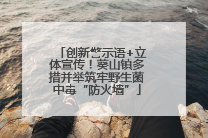 创新警示语+立体宣传！葵山镇多措并举筑牢野生菌中毒“防火墙”