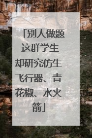 别人做题 这群学生却研究仿生飞行器、青花椒、水火箭