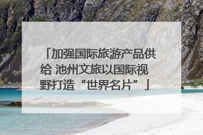加强国际旅游产品供给 池州文旅以国际视野打造“世界名片”