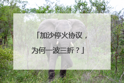 加沙停火协议，为何一波三折？