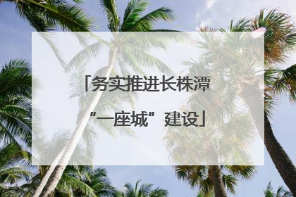 务实推进长株潭“一座城”建设