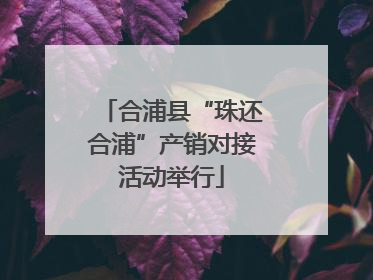 合浦县“珠还合浦”产销对接活动举行