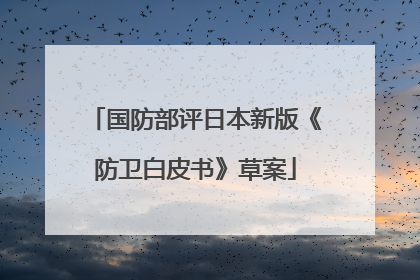 国防部评日本新版《防卫白皮书》草案