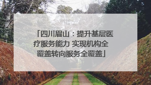四川眉山：提升基层医疗服务能力 实现机构全覆盖转向服务全覆盖