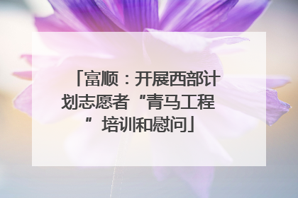 富顺：开展西部计划志愿者“青马工程”培训和慰问