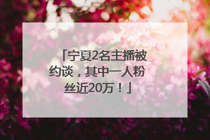 宁夏2名主播被约谈，其中一人粉丝近20万！