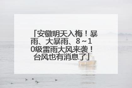 安徽明天入梅！暴雨、大暴雨、8～10级雷雨大风来袭！台风也有消息了