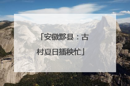 安徽黟县：古村夏日插秧忙
