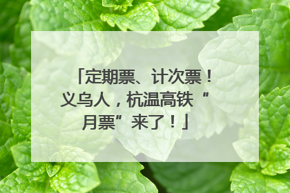 定期票、计次票！义乌人，杭温高铁“月票”来了！