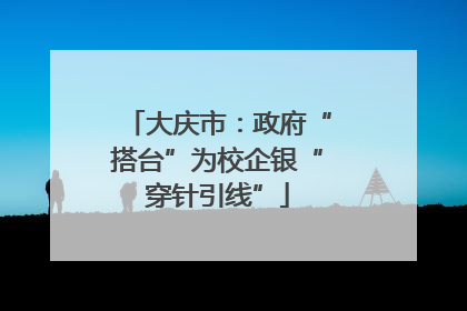 大庆市：政府“搭台”为校企银“穿针引线”