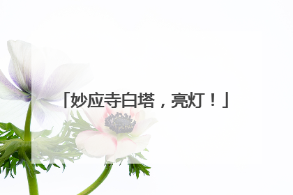妙应寺白塔，亮灯！