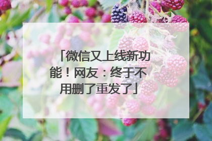 微信又上线新功能！网友：终于不用删了重发了