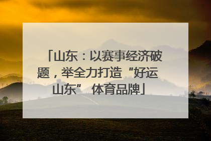山东：以赛事经济破题，举全力打造“好运山东” 体育品牌