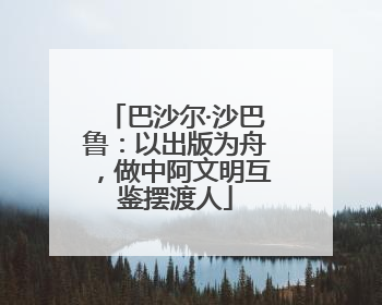 巴沙尔·沙巴鲁：以出版为舟，做中阿文明互鉴摆渡人