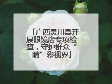 广西灵川县开展眼镜店专项检查，守护群众“睛”彩视界
