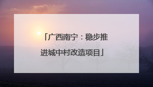 广西南宁：稳步推进城中村改造项目
