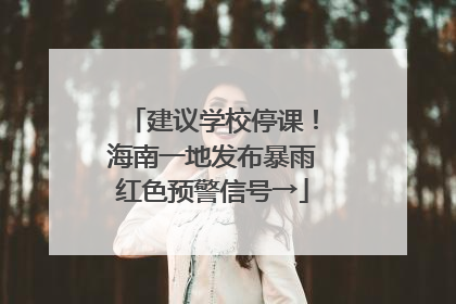 建议学校停课！海南一地发布暴雨红色预警信号→