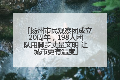 扬州市民观察团成立20周年，198人团队用脚步丈量文明 让城市更有温度