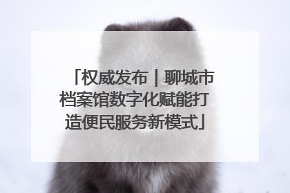 权威发布｜聊城市档案馆数字化赋能打造便民服务新模式