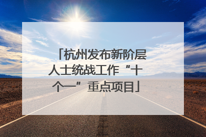 杭州发布新阶层人士统战工作“十个一”重点项目