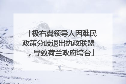极右翼领导人因难民政策分歧退出执政联盟，导致荷兰政府垮台