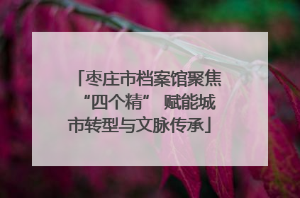 枣庄市档案馆聚焦“四个精” 赋能城市转型与文脉传承