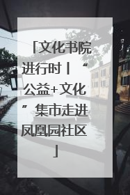 文化书院进行时丨“公益+文化”集市走进凤凰园社区