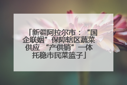 新疆阿拉尔市：“国企联姻”保障辖区蔬菜供应 “产供销”一体托稳市民菜篮子