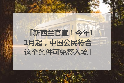 新西兰官宣！今年11月起，中国公民符合这个条件可免签入境
