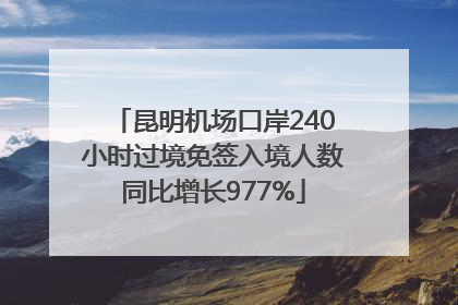 昆明机场口岸240小时过境免签入境人数同比增长977%