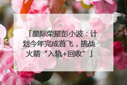 星际荣耀彭小波：计划今年完成首飞，挑战火箭“入轨+回收”