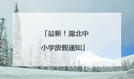 最新！湖北中小学放假通知