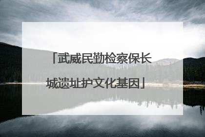 武威民勤检察保长城遗址护文化基因