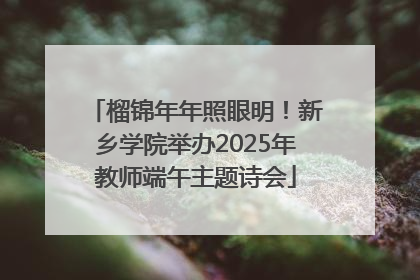 榴锦年年照眼明！新乡学院举办2025年教师端午主题诗会