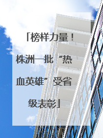 榜样力量！株洲一批“热血英雄”受省级表彰