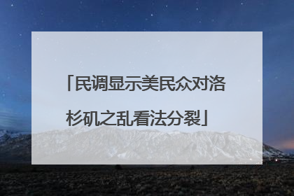 民调显示美民众对洛杉矶之乱看法分裂