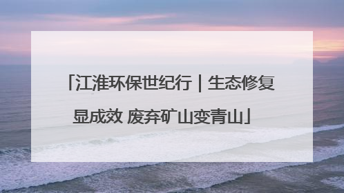 江淮环保世纪行｜生态修复显成效 废弃矿山变青山