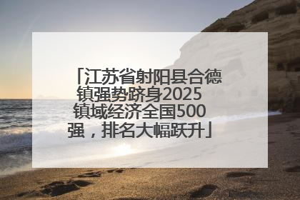 江苏省射阳县合德镇强势跻身2025镇域经济全国500强，排名大幅跃升