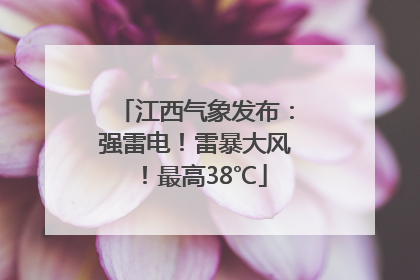 江西气象发布：强雷电！雷暴大风！最高38℃