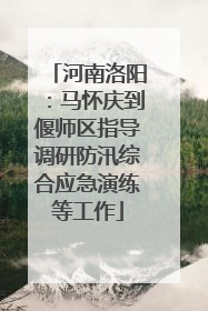 河南洛阳：马怀庆到偃师区指导调研防汛综合应急演练等工作